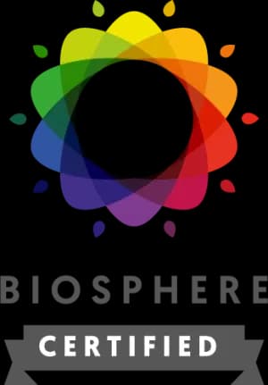 Biosphere Certified sustainability accreditation badge