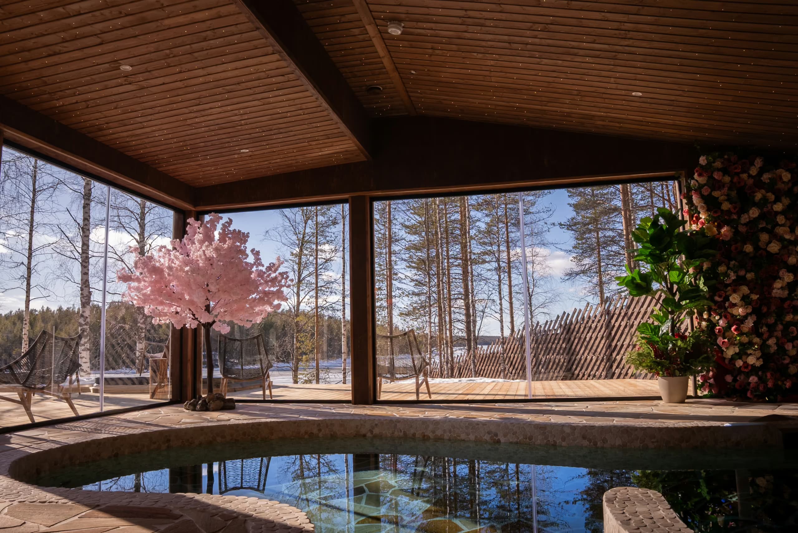 Hot spring area at Aito Resort's Arctic Spa Centre