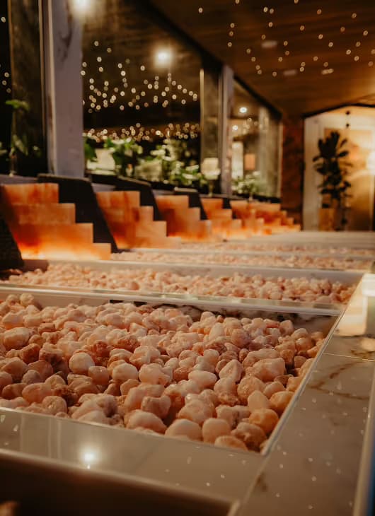 Himalayan salt beds at Aito Resort Thermal Suite