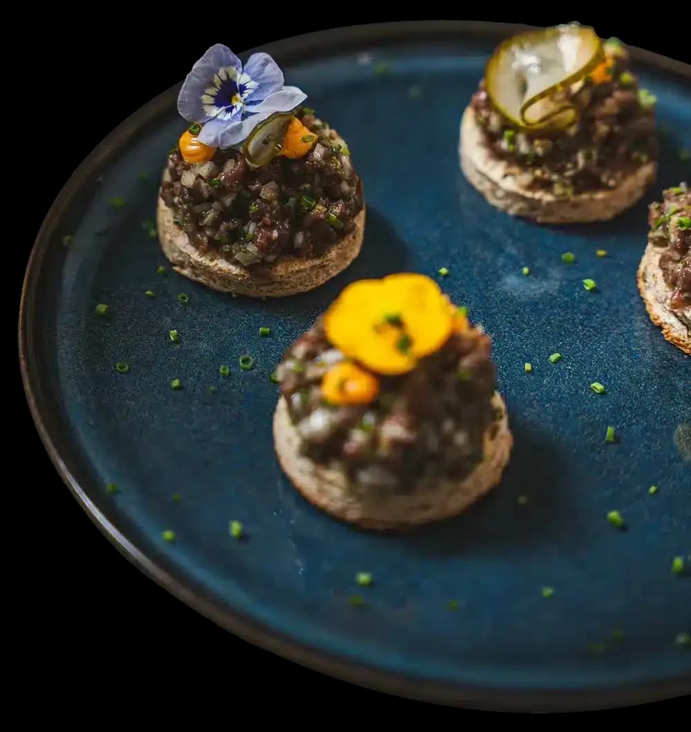 Reindeer tartare served at Wildwoods Restaurant